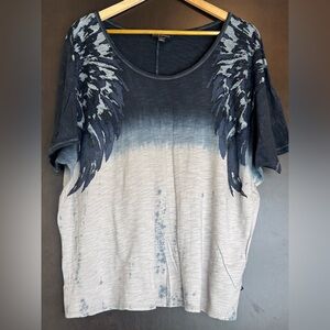 Rock & Republic Dark Gray and Light Gray Short Sleeve Tee